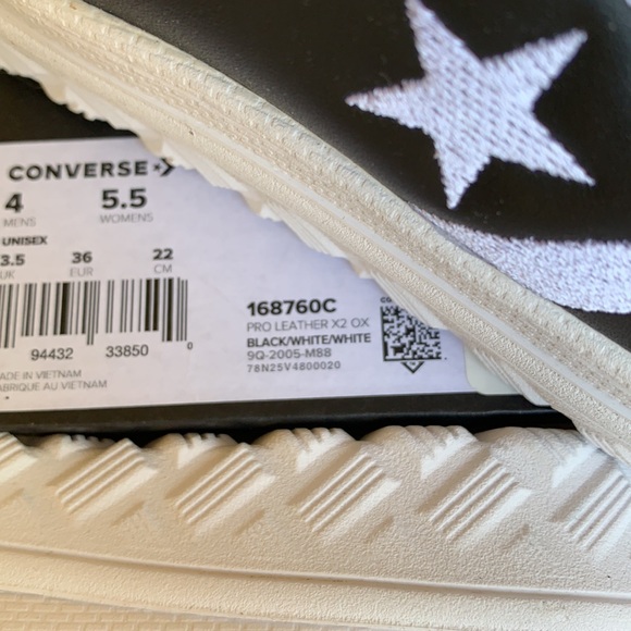 CONVERSE PRO LEATHER OX BLACK/WHITE WMNS - Picture 14 of 16